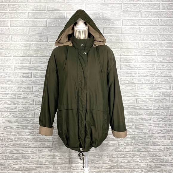 Vintage Jackets & Blazers - Vintage Cambridge Hunter Green Hooded Coat